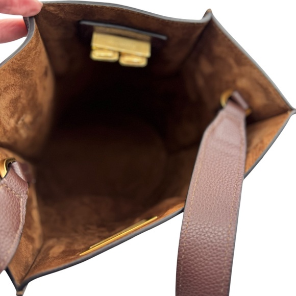 NEW Leo Et Violette Le Duo Bucket Bag Brown Grain Leather - Picture 12 of 16